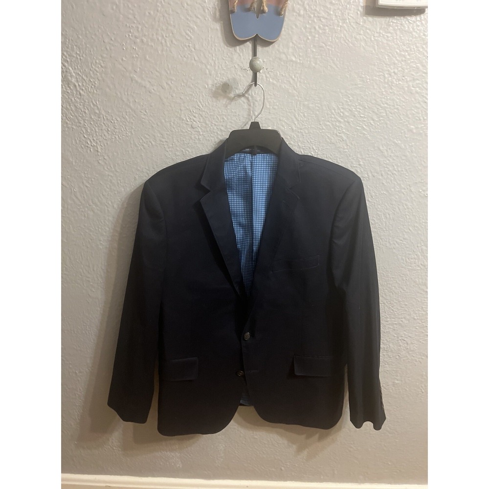 Stafford Blazer Mens‎ Size 44S Classic Fit Sport Coat Jacket Blue Cotton